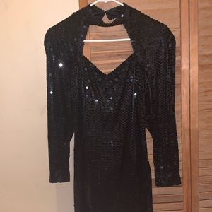 Vintage black sequin dress